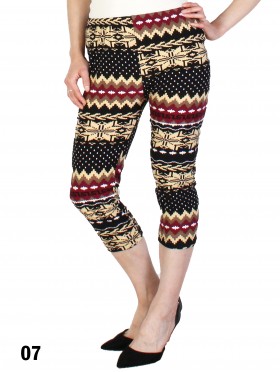 Plus Size Tribal Print Capri Leggings